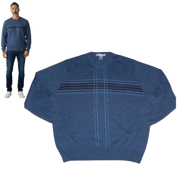 Geoffrey Beene Other - Geoffrey Beene Blue Stripe Sweater Men’s XL